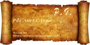 Péterfi Irma névjegykártya