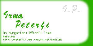 irma peterfi business card